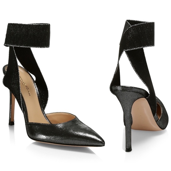 NEW Gianvito Rossi Elastic Strap Coated Pumps